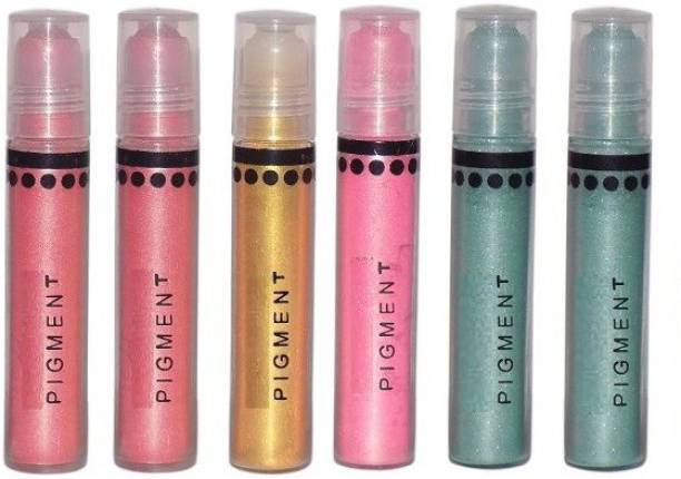 Elecsera Combo Mac Pigment set of 6 Multi Color Shades & Giambattistavalli Matte Finish Lipstick & Eyelashes Face 40 gm 40 g