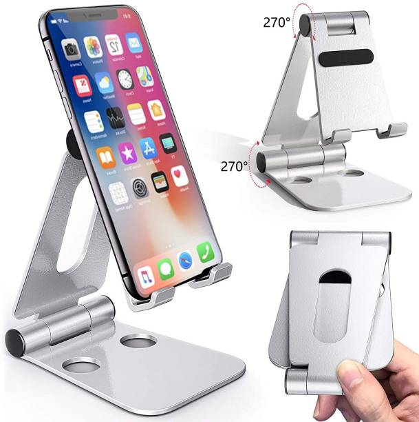 Dainty Aluminium Adjustable Cell Phone Foldable Holder Stand Dock Mount for All Smartphones, Tabs, Kindle, iPad Mobile Holder
