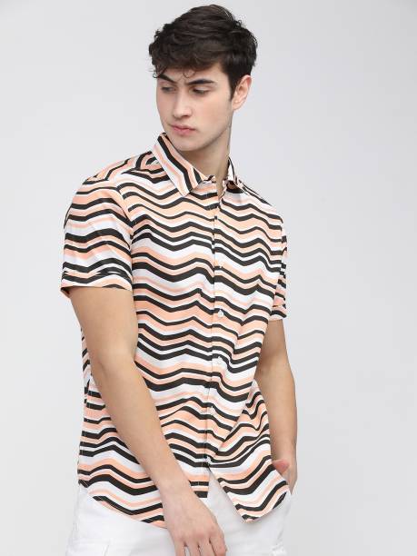 Men Slim Fit Geometric Print Casual Shirt Price in India
