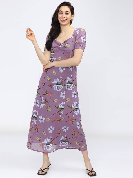 Tokyo Talkies Women A-line Purple Dress