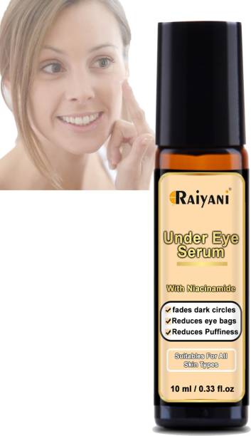 Raiyani Under Eye Serum with Cooling Massage Roller To Reduce Dark Circles, Puffiness, Dryness and Fine Lines