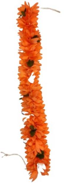 Gadgade Gift Artificial Garland Flower Juda Gajra Hair Bun Accessory for Women( orange with multicolor Flowers) Bun