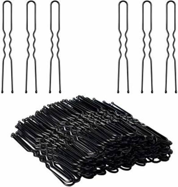 NANDANA COLLECTIONS 100 Hair Pins, U-Shaped Hairpins, Bun , Hair Clips for Updo Hairstyles, Hair Styling Accessories, Black, 2 Inches Hair Pin