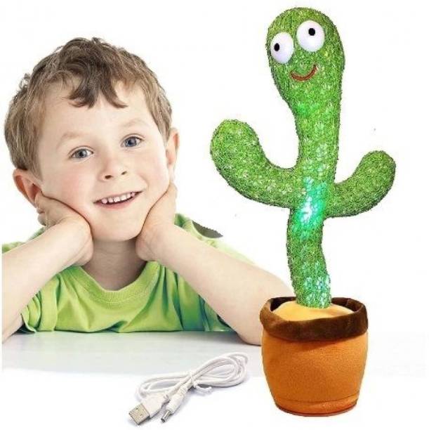 Chigy Wooh Dancing Cactus Toy Talking Cactus For Baby Talking Toys Singing Cactus Sunny Cactus 120 Songs+Repeat+Record+Dance+LED Plant Musical Toy Gag Toy