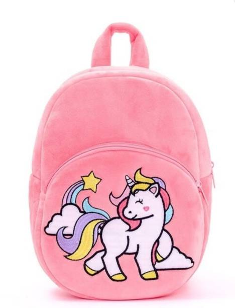 Chim Kims Kids School Bag Unicorn Soft Plush Backpack Plush Bag (Pink, 10 L) School Bag