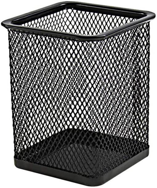 DALUCI 1 Compartments Metal Square Mesh Pen Stand Pencil Holder Metal Mesh Stationary Table Desk Organizer for Home Office Supplies