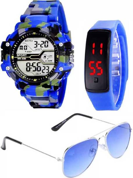 DKERAOD Sports Digital Watch – For Boys – Buy DKERAOD Sports Digital Watch – For Boys New Wonderful Trending Combo Set Of Three Watch Led…