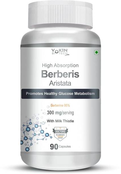 Vokin Biotech Berberis Aristata Berberine 95% with Milk Thistle Helps Healthy Glucose Metabolism