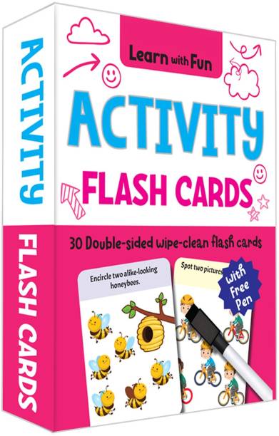 Kiddie Castle 30 Double Sided Activity Flash Cards with Free Pen