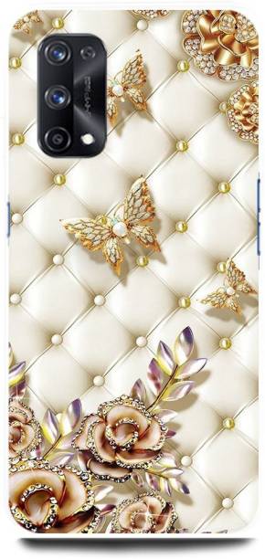 MP ARIES MOBILE COVER Back Cover for OPPO F19s, ROSE GOLDEN BUTTERFLY CUTEWITH FLOWERS