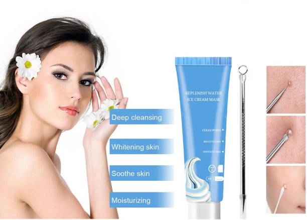 ADJD Stainless Steel Blackhead Remover Needle & Ice Cream Mask Cleansing Brighten And Whiten For All Skin Type