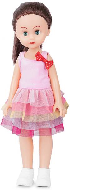 EL FIGO Girl Doll in Pink Top & Net Skirt With Accessories For Kids Age 2 years & Above