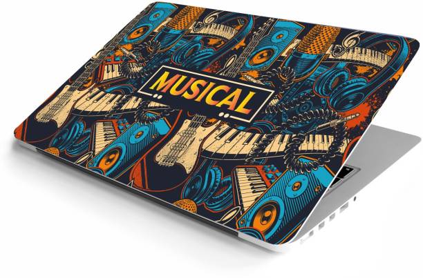NoWorries Cool Music Instruments, Laptop skin sticker, HD-QUALITY & PRINT, Easily Fit on all laptop sizes up to 17inch VINYL Laptop Decal 17