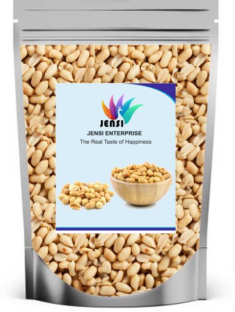 Jensi Roasted Peanuts Salted Without Skin (Mungfali Namkeen Dana) Packets of 1 Healthy Gujarati Namkeen Snacks (Rosted peanut Without Skin) (Nut and Seeds)- 1000g