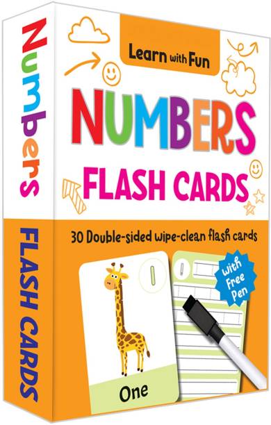 Kiddie Castle Numbers 30 Double Sided Flash Cards With Free Pen