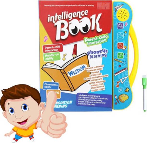 Toyvala Fetching Intelligence Educational Interactive Book for 3+ Year Kids - Phonetic Learning Book with Sound, Educational English Reading Book - Alphabets, Numbers, Vegetables, Occupation, Animals, Colors, Fruits, Transport Vehicles, Relationships, Musical Instruments, Geometrical Shapes & Many More