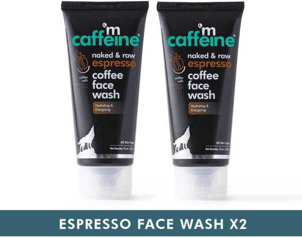 mCaffeine Espresso Coffee Energizing  (Pack 2) | Hydration, Plumps Skin | Hyaluronic Acid, Pro-Vitamin B5 | All Skin Types | Paraben & SLS Free Face Wash