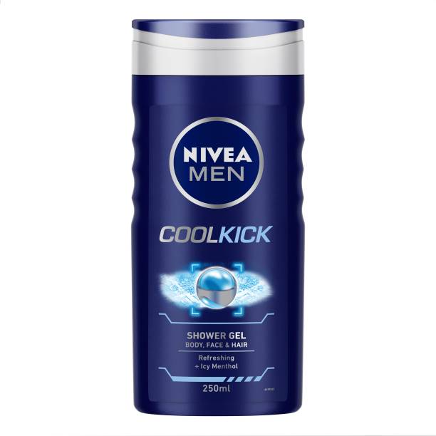 NIVEA Body Wash, Cool Kick with Refreshing Icy Menthol, Shower Gel for Body, Face & Hair