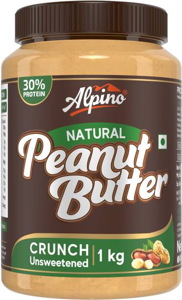 ALPINO Natural Crunch | High Protein Peanut Butter Crunchy | Vegan 1 kg