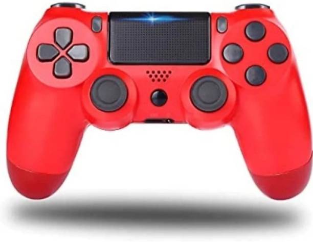 Buy more PS4 controller wireless bluetooth gamepad control dual vibration/headphones jack/touchpad compatable with ps4 /pro/sliM (Red Joystic)-  Joystick