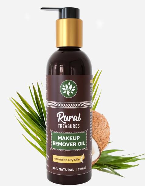 Rural Treasures Makeup Remover Oil | Complete Cleansing Oil for Heavy Makeup | Lipstick, Mascara, Eye Makeup Remover for All Skin Types | No Parabens, No Sulphate | Natural Makeup Remover 250ml Makeup Remover