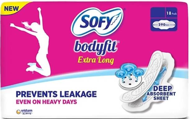 SOFY Bodyfit - XL Extra Long Sanitary Pads -Extra Large (18 Pads) Sanitary Pads Sanitary Pad