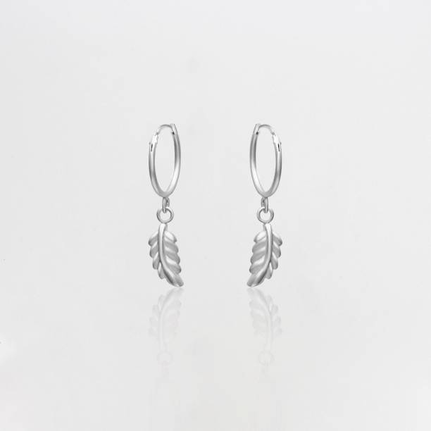 GIVA Sterling Silver Leaf Hoop Earrings for women & girls with 925 stamped Sterling Silver Stud Earring