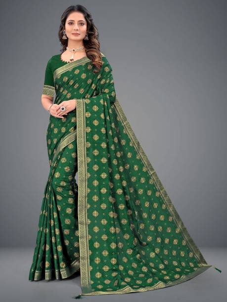 TEREZA Printed, Embellished Banarasi Pure Silk, Art Silk Saree