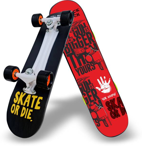 Jaspo Black Duck Fibre (26" X 6.5") Fully Assembled Skateboard (Suitable for All Age Group) - RED DEVIL 26.5 inch x 6.5 inch Skateboard