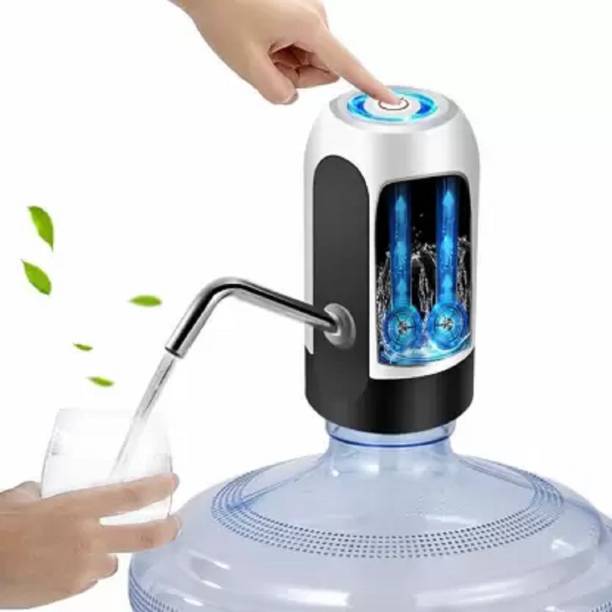 HITECH KITCHEN Automatic Water Pump, Water Dispenser Pump, Drinking Water Jar Pump for Universal Bottles USB Charging (White/Black) Bottled Water Dispenser