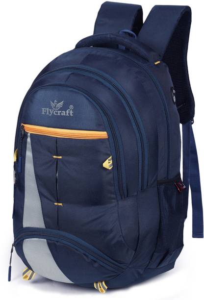 Flycraft simna.1555/5 navy blue yellow spacy comfortable 4th to 10th class casual school bags Waterproof School Bag