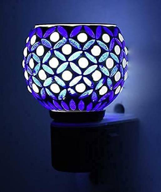 saiYum Beautiful Ceramic Aroma Diffuser/Kapoor Dani Cum Night Lamp Made in India Hand Made Oil Burner Camphor Diffuser & Night Lamp with Switch ON/Off Button for Heating (RE-53) Glass Incense Holder