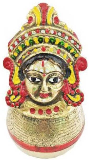 Craft World Goddess Laxmi Devi Manak Mukha for ManaBasa Varalakshmi Pooja.(H-6 Inch) Brass Kalash