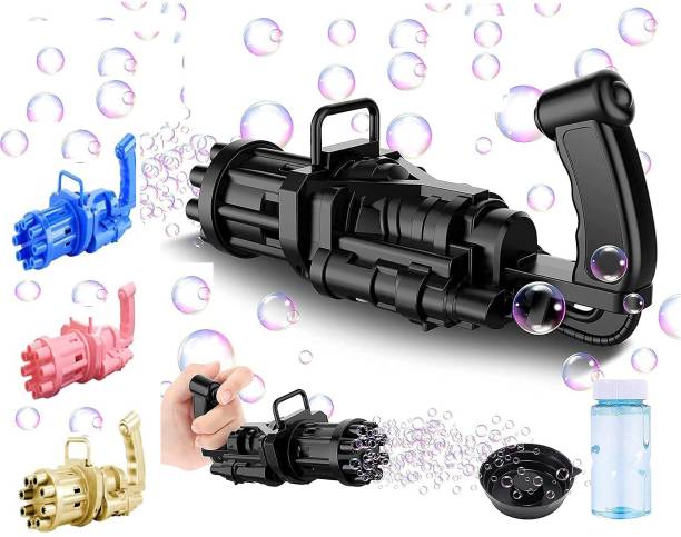 Galactic Bubble Machine latest Bubbles for Kids Cool Toys Gift Electric Bubble Gun & Toy Gun Outside, 8 Hole Huge Automatic Bubble Maker for Boys and Girls Outdoor, Fan Combo Function, (Color AS PER Availability) Slingshots