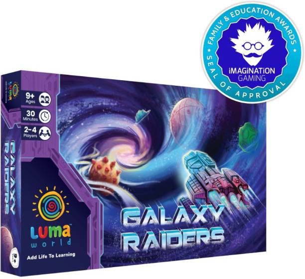 LUMA WORLD Educational Board Game for Ages 9 and up: Galaxy Raiders | STEM game to Improve Numeracy Skills and Develop Multiple Intelligences | 6 Hexagon Planet Boards with Difficulty Control Included Educational Board Games Board Game