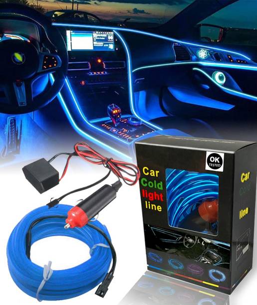 FABTEC New* El Wire Blue Car Cold Light Line Luxury Car Dashboard Waterproof El Wire For (UNIVERSAL FOR CARS) With Adapter Car Fancy Lights