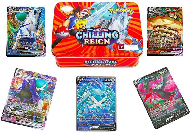 Fratelli Pokemon Sword & Shield-Chilling Reign, Playing Cards Game with Booster Packs Totally Surprising Cards Game in Attractive Metal Tin Box for All Age 2022 edition