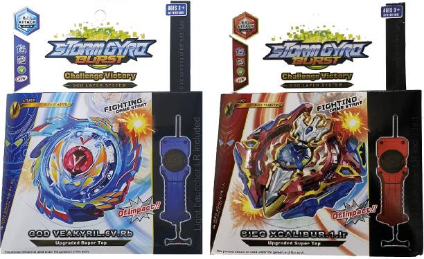 AZAD57 Beyblade Burst Series God Valkyrie B-73 and Sieg Xcalibur B-92 Starter 2 in 1 Combo Spinning and Battling Top