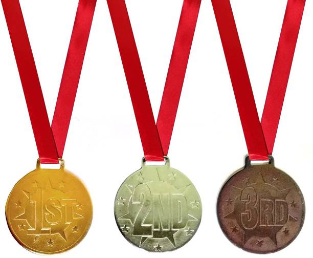 HENCO 2.5" Gold, Silver,Bronze Medal with RED Ribbon ( 3 Piece) Medal
