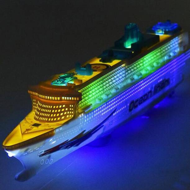 Kaizen Enterprises Ship Toys for Kids, Ocean Liner Big Ship Model with Music LED Lights, Miniature Electric Toy Boat for Children Christmas Birthday Gift