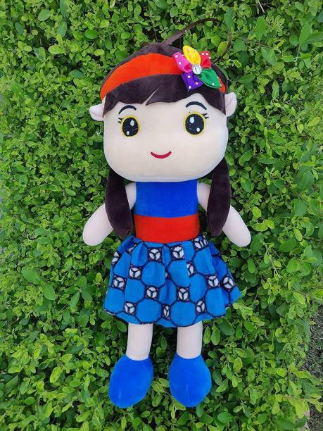 Crispy toys Stuffed Girl Candy Molly Doll - Polyfill Washable Cuddly Soft Plush Toy - Helps to Learn Role Play - 100% Safe for Kids (Blue, Molly Doll - 40 cm)