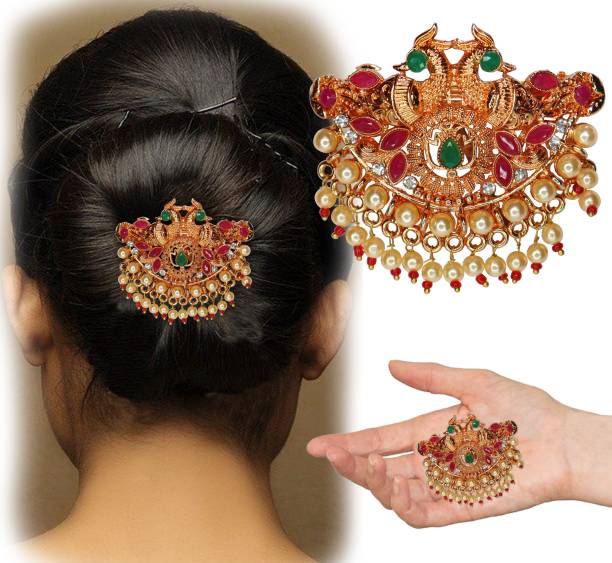 Krenoz South Aambada Juda Pin Hair Broch Jewelry Hair Acessories for Girls and Women(2) Bun Clip