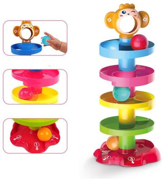 WOW Toys-Delivering Joys of Life 5 Layer Plastic Stack|Roll and Swirl Ball|Baby and Toddler Development Educational Toy|Learning Activity Game for Kids Toys|Tower Puzzle Toy| Pack of 1