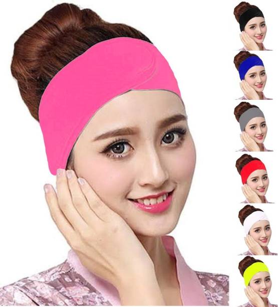 Juzzii Facial Spa Headband, Adjustable Elastic Headband, Non-slip Stretchable Washable Makeup Hair Band For Yoga, Sport, Bath Shower Towel Wrap Head Bands Makeup Headband Pack of 1 (Color -Pink) Makeup Headband