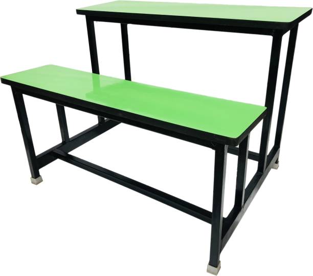 RATISON RATISON Home Tution School Duel Desk Medium Bench for Two Students Heavy Duty Frame with ply Board red Color (for Classes 3rd to 7th) Metal 2 Seater