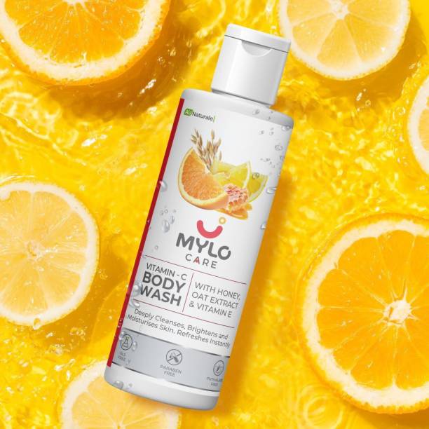 MYLO Vitamin C Body Wash –275 ml Enriched with the goodness of Vitamin C, E, Honey & Oat Extract for Refreshing & Glowing Skin