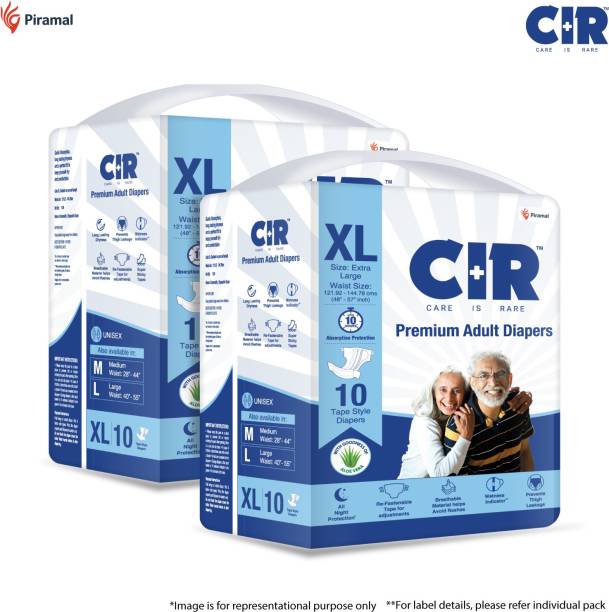 CIR Premium Adult Diapers, Extra Large, Pack of 2 (20 units) Adult Diapers - XL