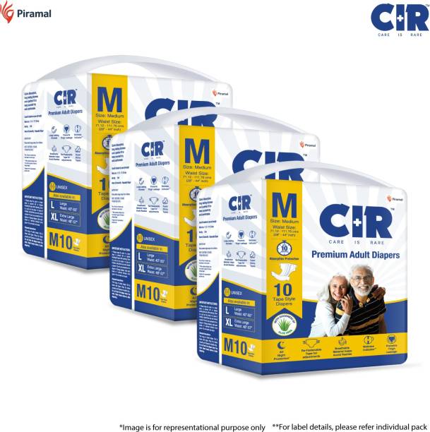 CIR Premium Adult Diapers, Medium, Pack of 3 (30 units) Adult Diapers - M