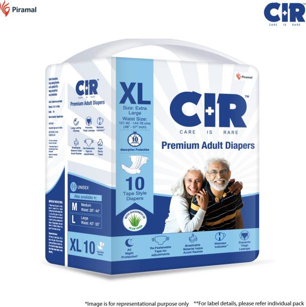 CIR Premium Adult Diapers, Extra Large, Pack of 1 (10 units) Adult Diapers - XL
