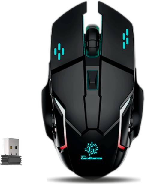 RPM Euro Games Wireless Gaming Mouse| Rechargeable - 500 mAh Battery | Upto 3200 DPI | 6 Buttons | Backlit RGB Wireless Optical  Gaming Mouse